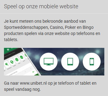 unibet mobiel
